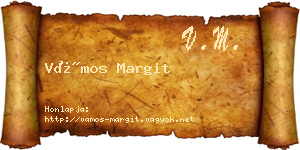 Vámos Margit névjegykártya