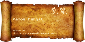 Vámos Margit névjegykártya